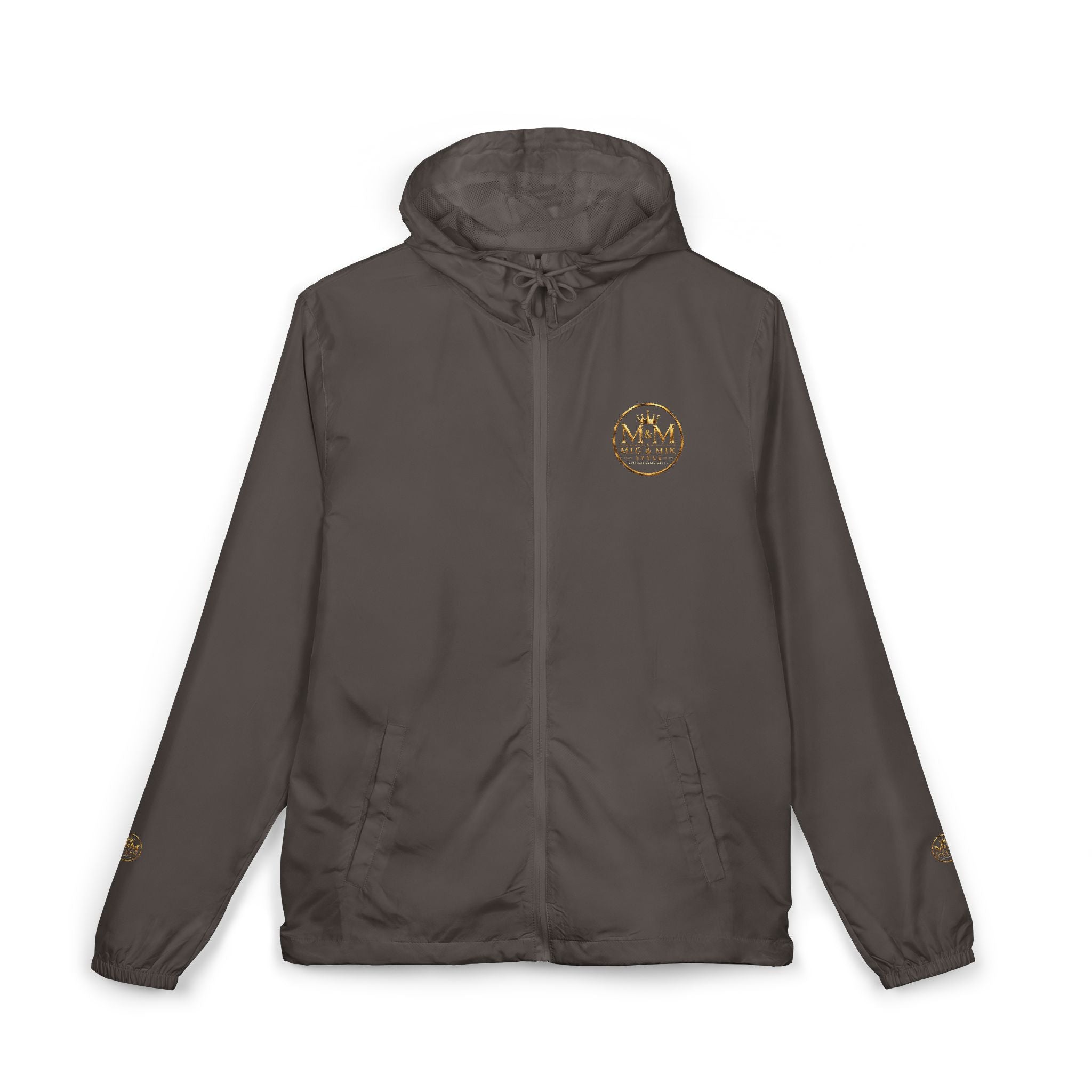 Crown Logo Windbreaker Jacket — White Luxury Monogram Shell