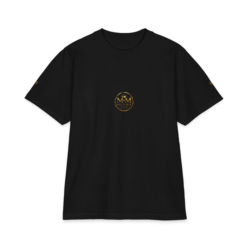 M&M Club Vintage Logo T‑Shirt — Minimal Gold Crest Cotton Tee