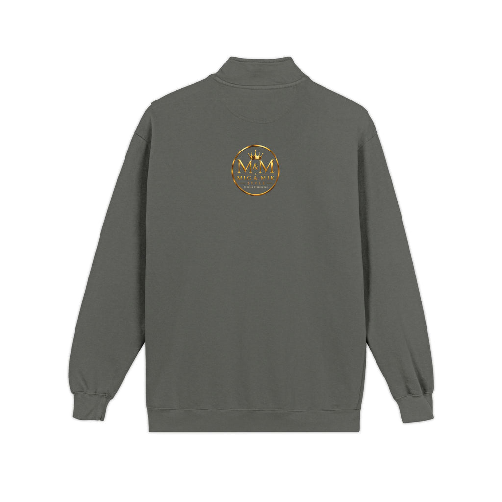 Quarter-Zip Sweatshirt — Gold Crown Logo Crewneck (Emblem Front & Back)
