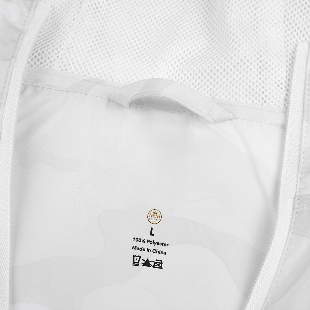Crown Logo Windbreaker Jacket — White Luxury Monogram Shell