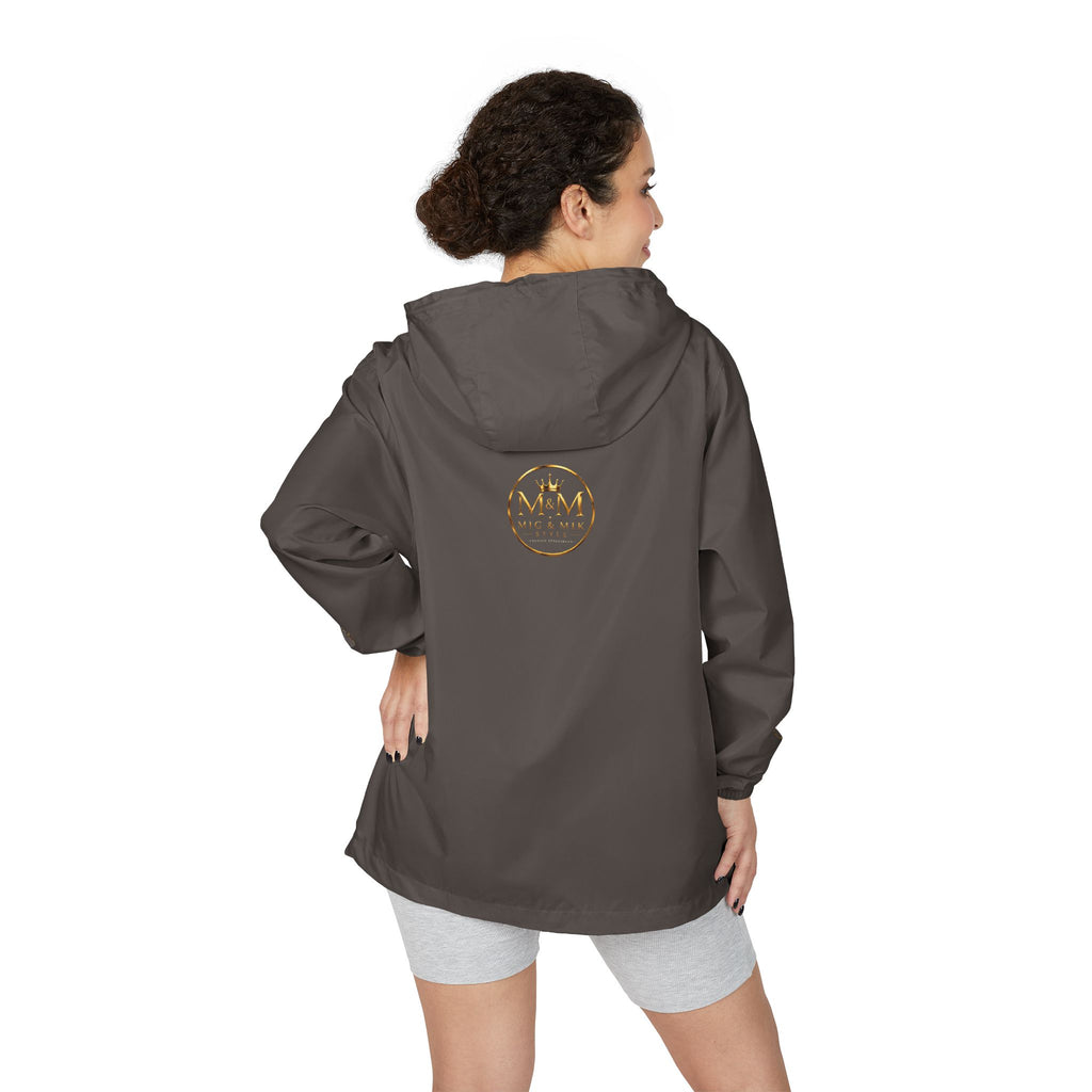 Crown Logo Windbreaker Jacket — White Luxury Monogram Shell