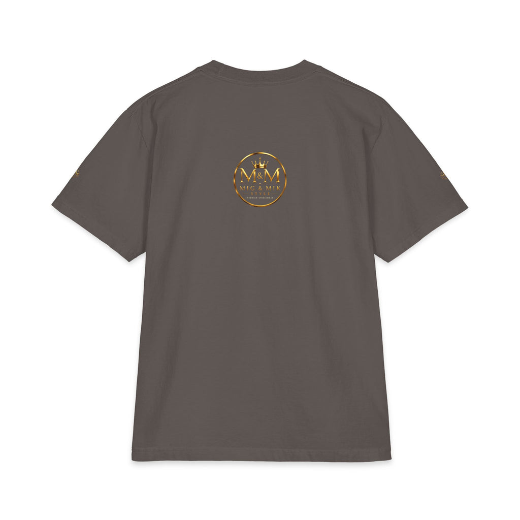 M&M Club Vintage Logo T‑Shirt — Minimal Gold Crest Cotton Tee