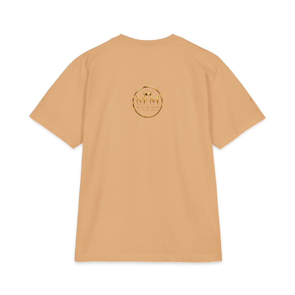 M&M Club Vintage Logo T‑Shirt — Minimal Gold Crest Cotton Tee