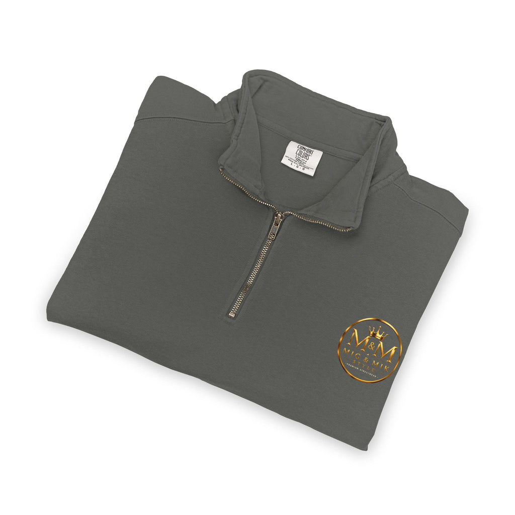 Quarter-Zip Sweatshirt — Gold Crown Logo Crewneck (Emblem Front & Back)