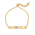 Engravable Heart Cutout Bar Bracelet — Adjustable Rose/Gold Personalized Jewelry