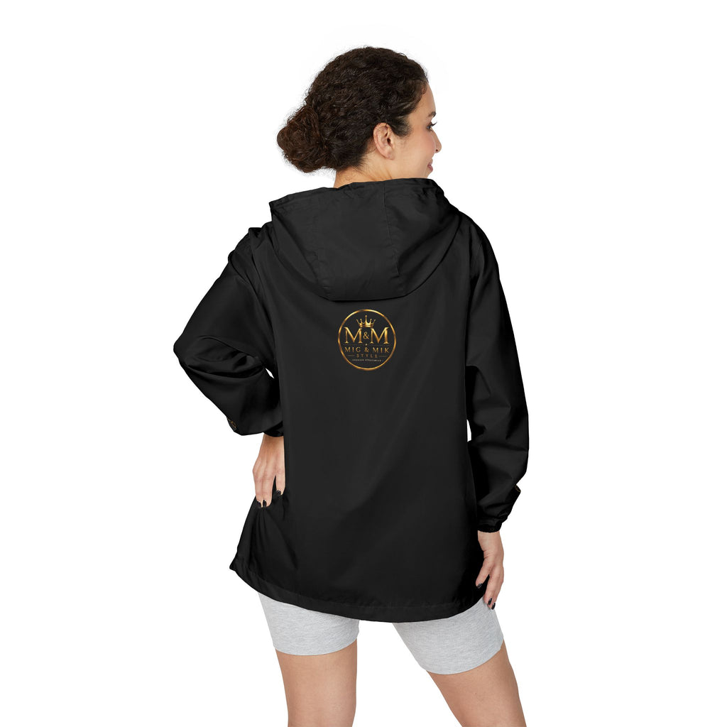 Crown Logo Windbreaker Jacket — White Luxury Monogram Shell