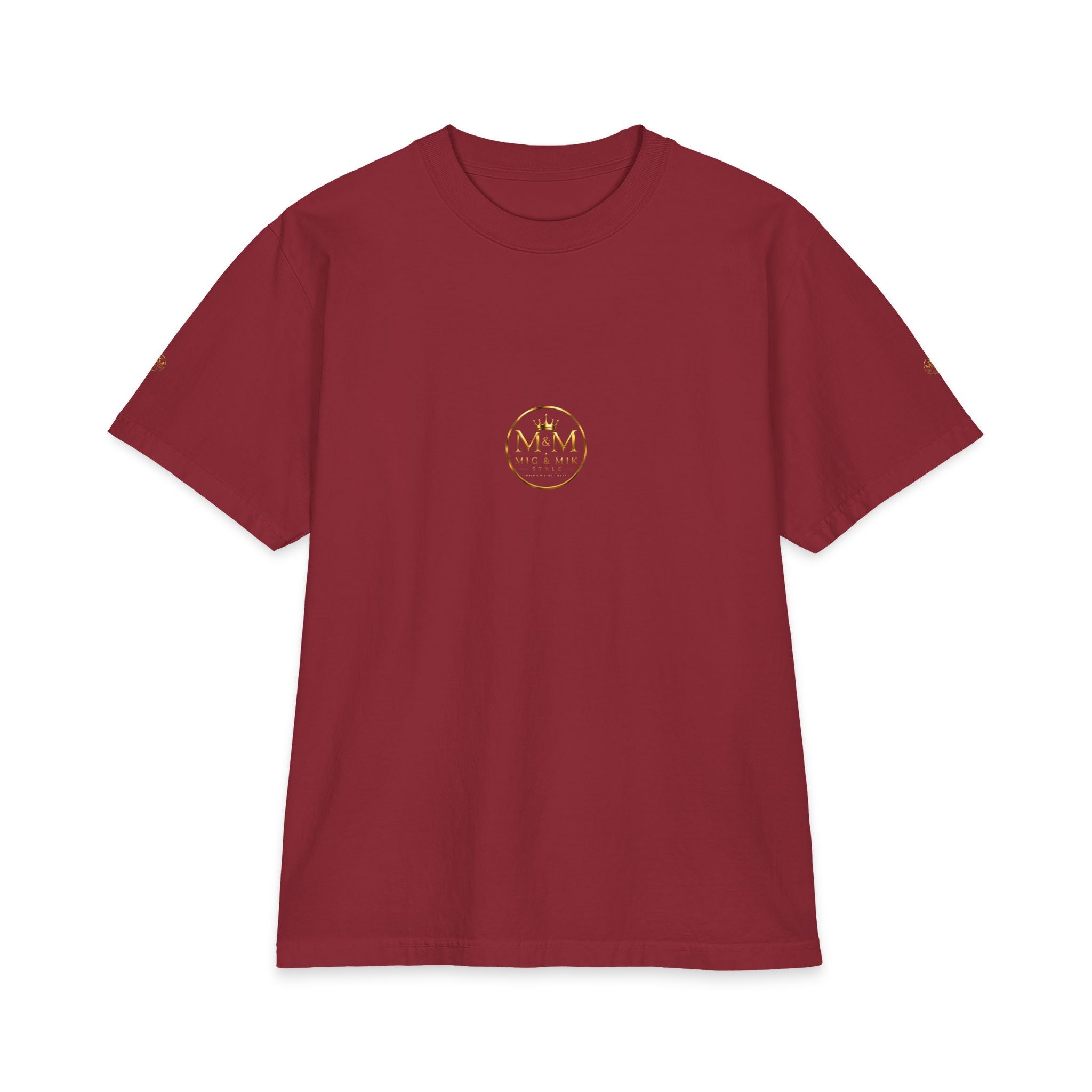M&M Club Vintage Logo T‑Shirt — Minimal Gold Crest Cotton Tee