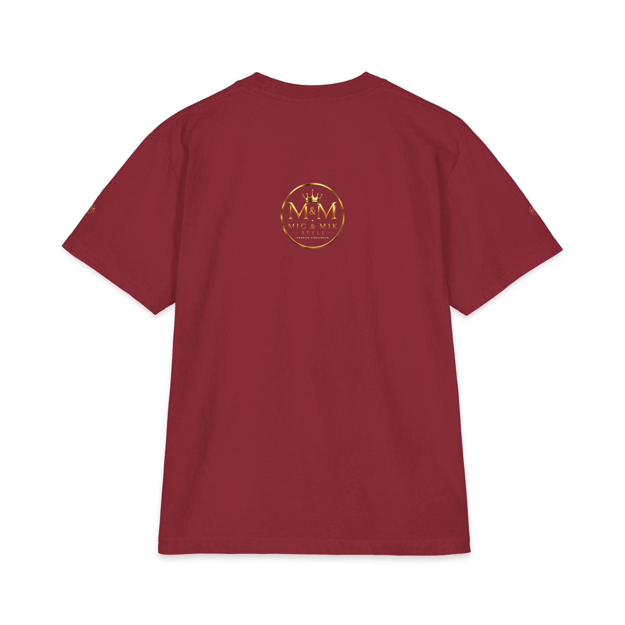 M&M Club Vintage Logo T‑Shirt — Minimal Gold Crest Cotton Tee