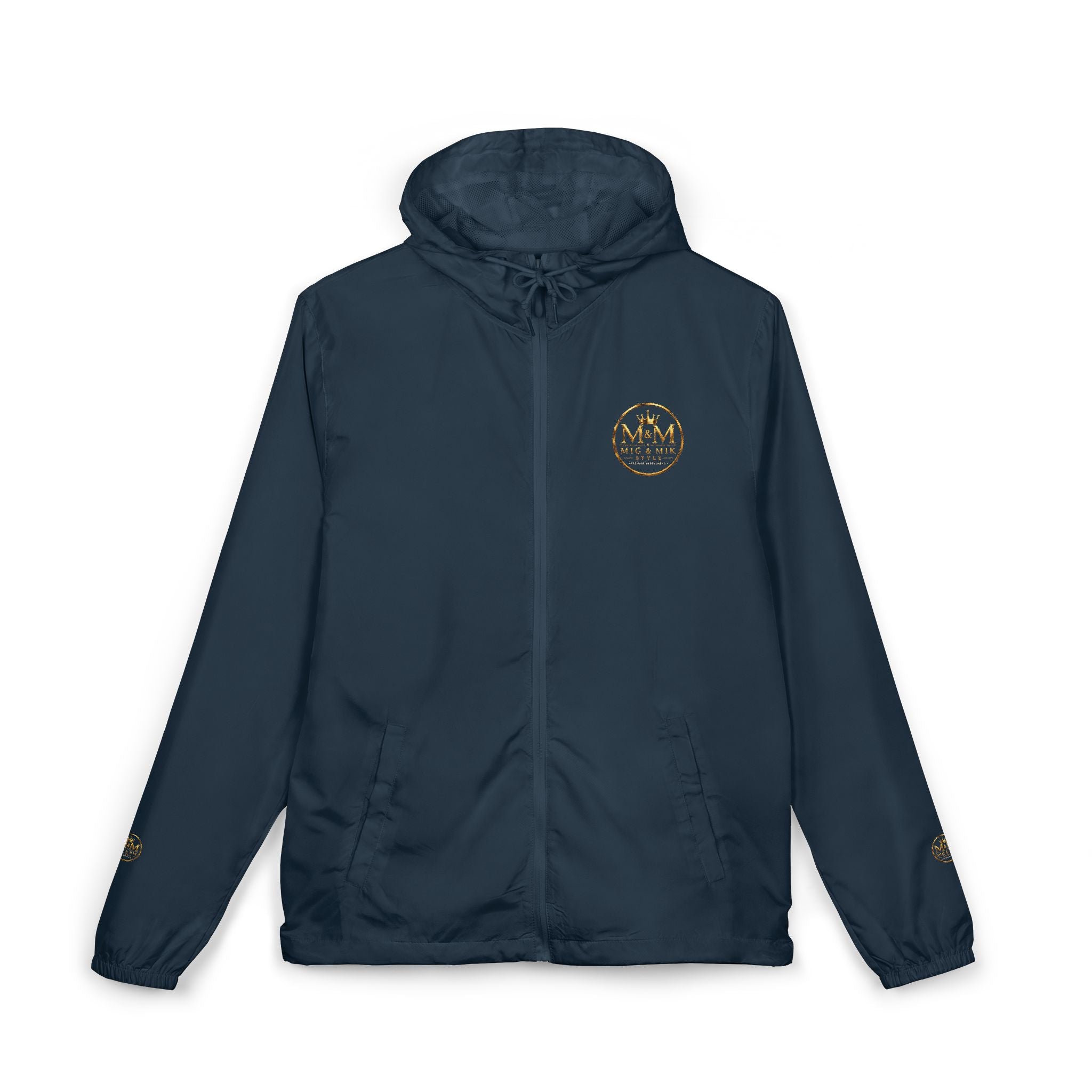 Crown Logo Windbreaker Jacket — White Luxury Monogram Shell