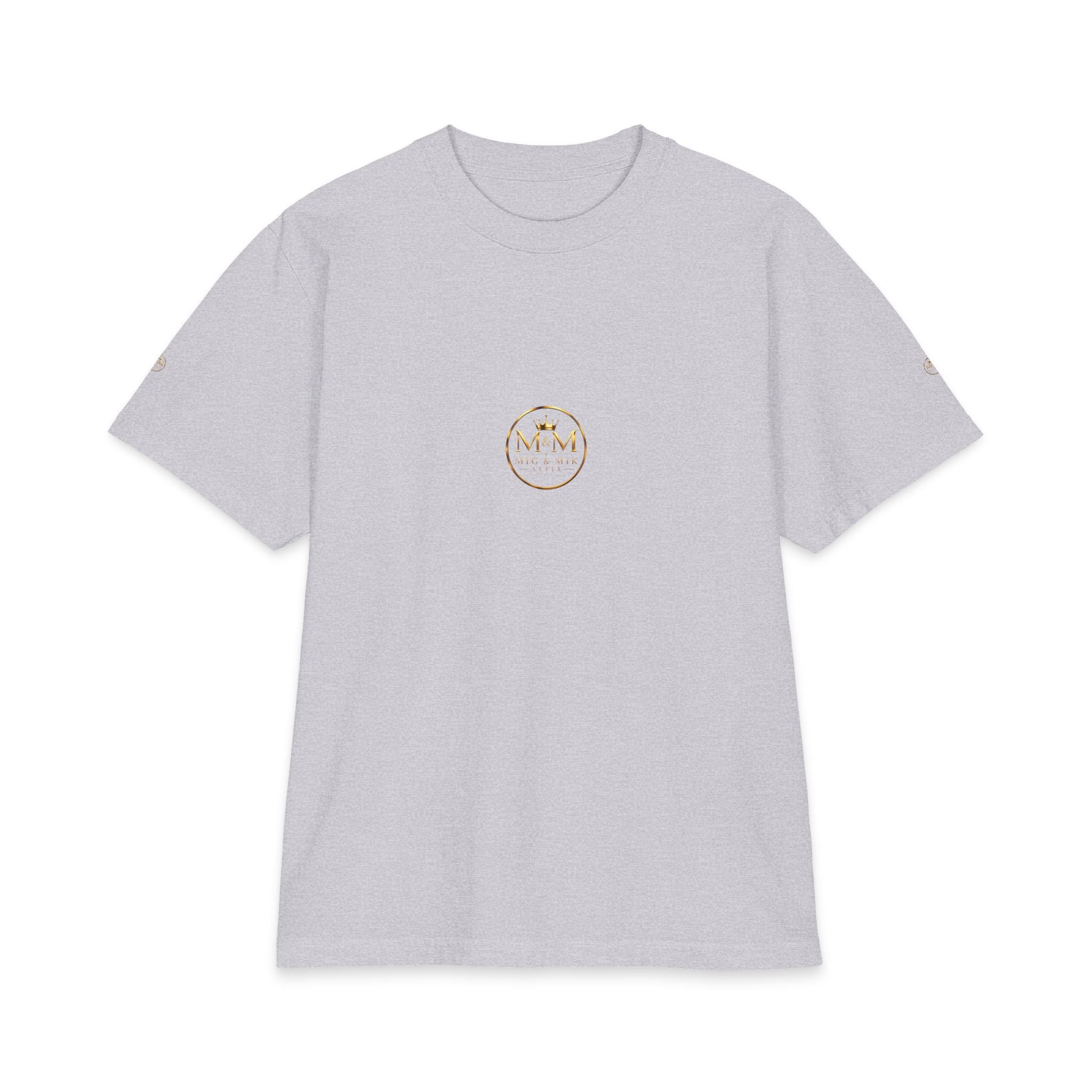 M&M Club Vintage Logo T‑Shirt — Minimal Gold Crest Cotton Tee