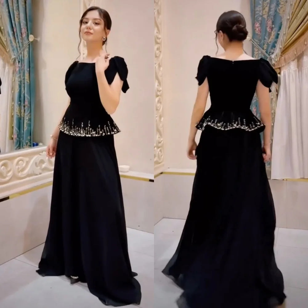Customized O-Neck Sequined A-line Long Dresses Bespoke Occasion Homecoming Party Gown Women's Evening High Quality Sparkle