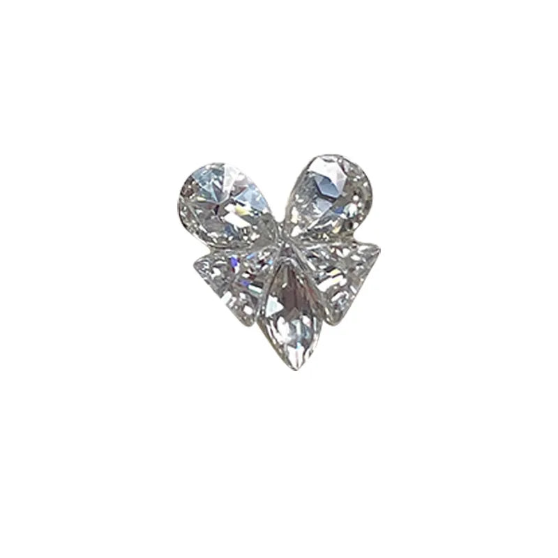 5pcs Crystal Heart-shaped Butterfly Nail Art Charms 3D Diamond Jewelry Parts DIY Manicure Decoation Rhinestones Gems