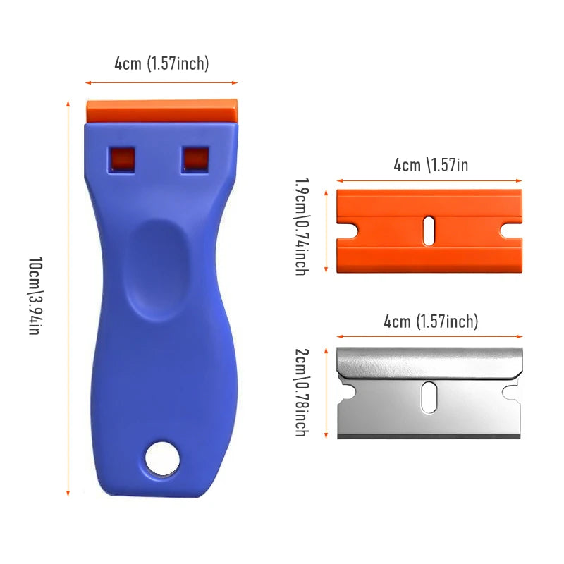 Car Sticker Remover Multipurpose Plastic Small Paint Automotive Glue Removal Tool Household Glass Cleaning Scraper Set