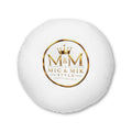 Round Tufted Floor Pillow — Gold "M & M Mig & Mik Style" Logo Cushion