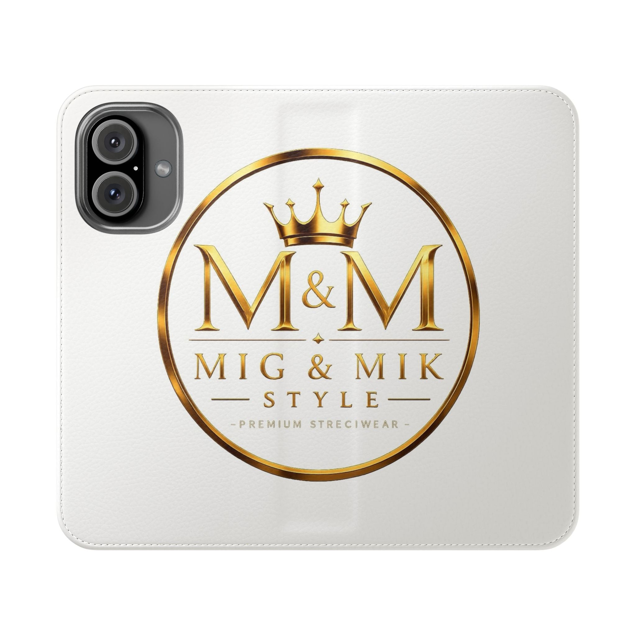 M&M Gold Crest Flip Phone Case — Luxury Wallet Flip Case with Card Slots