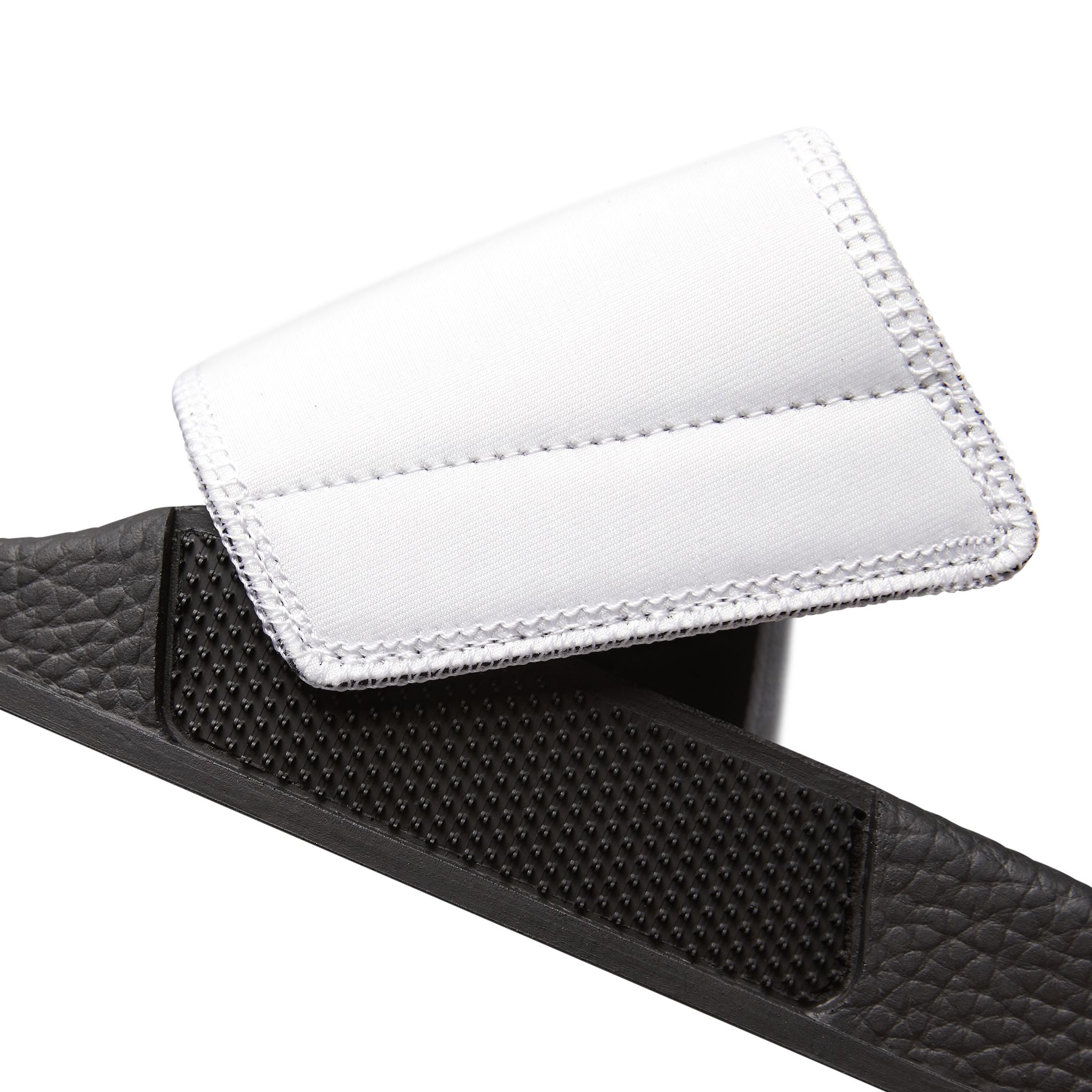 Women's Removable-Strap Sandals — White Slide Sandals with Gold Emblem