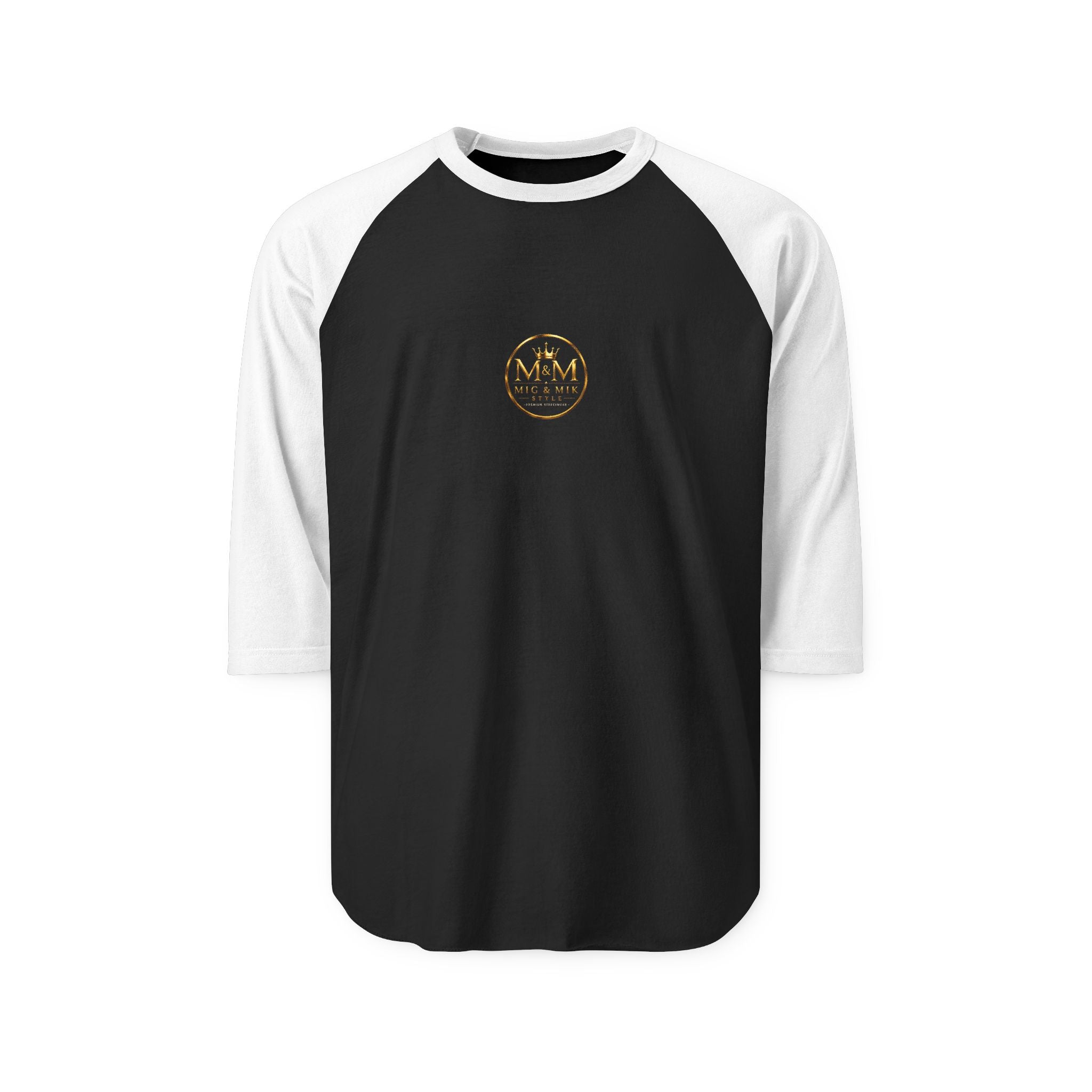 Raglan Shirt — Gold Crown Vintage Emblem Baseball Tee