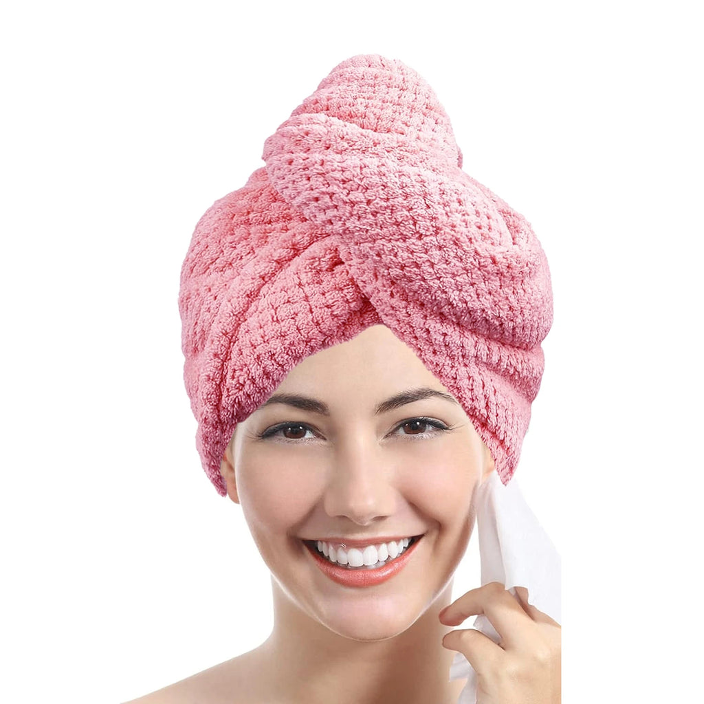 Solid Premium Microfiber Hair Head Towel Wrap For Women Quick-Drying, Super Absorbent Soft Microfiber Hair Turban Comfortable
