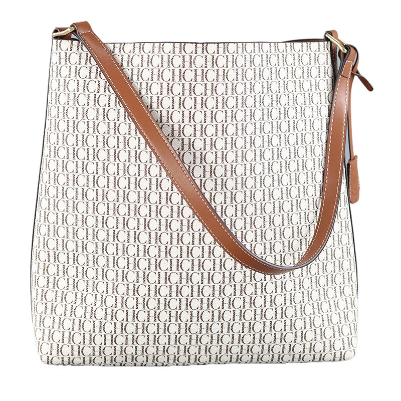CH Brand Women Bucket Bag 2026 New Retro Monogram Print Shoulder Crossbody Bag Fashion Large Capacity Lock Decor Handbag