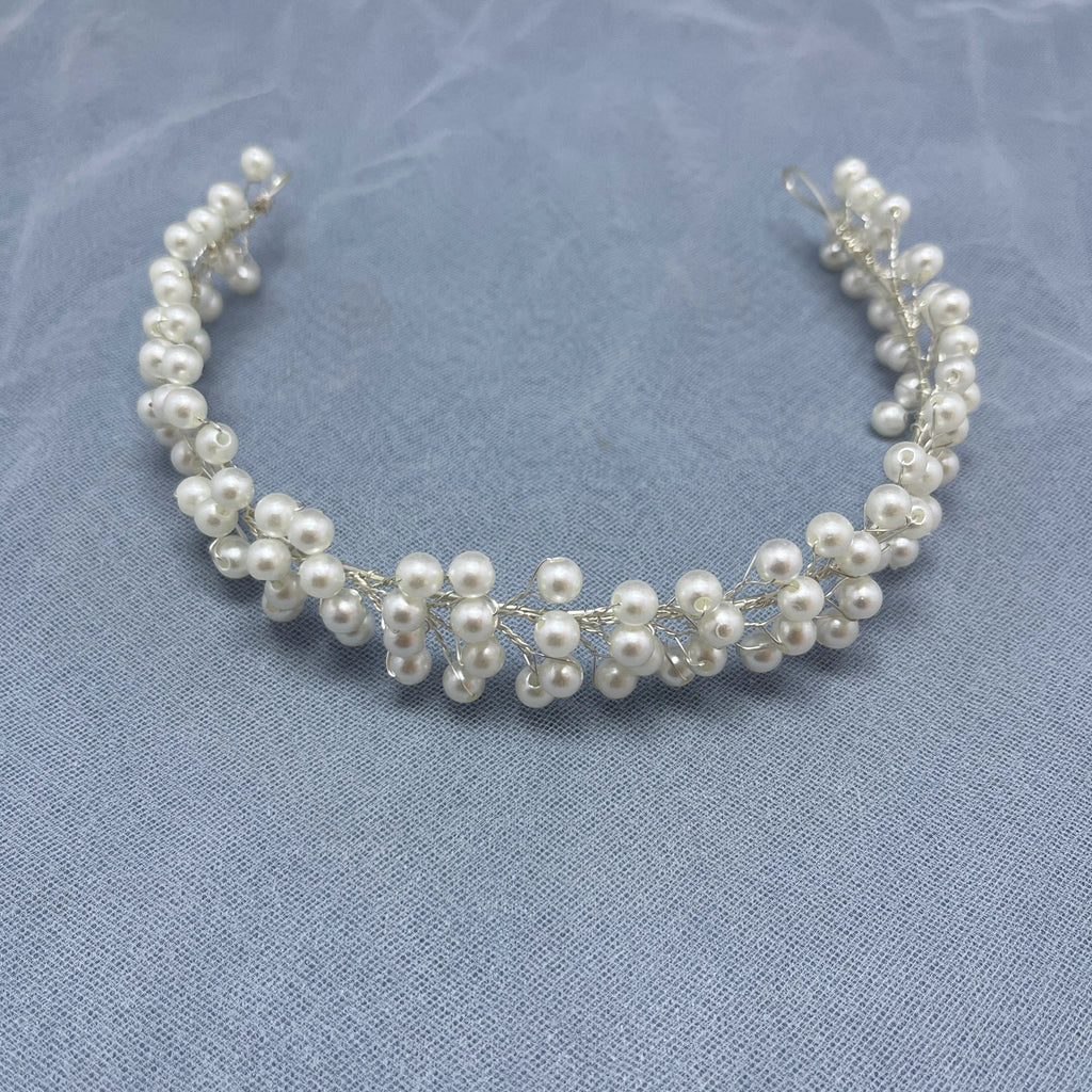 Handmade Fashion Crystal Flower Hair Vine Headband Pearl Hairband Bridal Wedding Hair Accessories Jewelry Hair Vine Headband