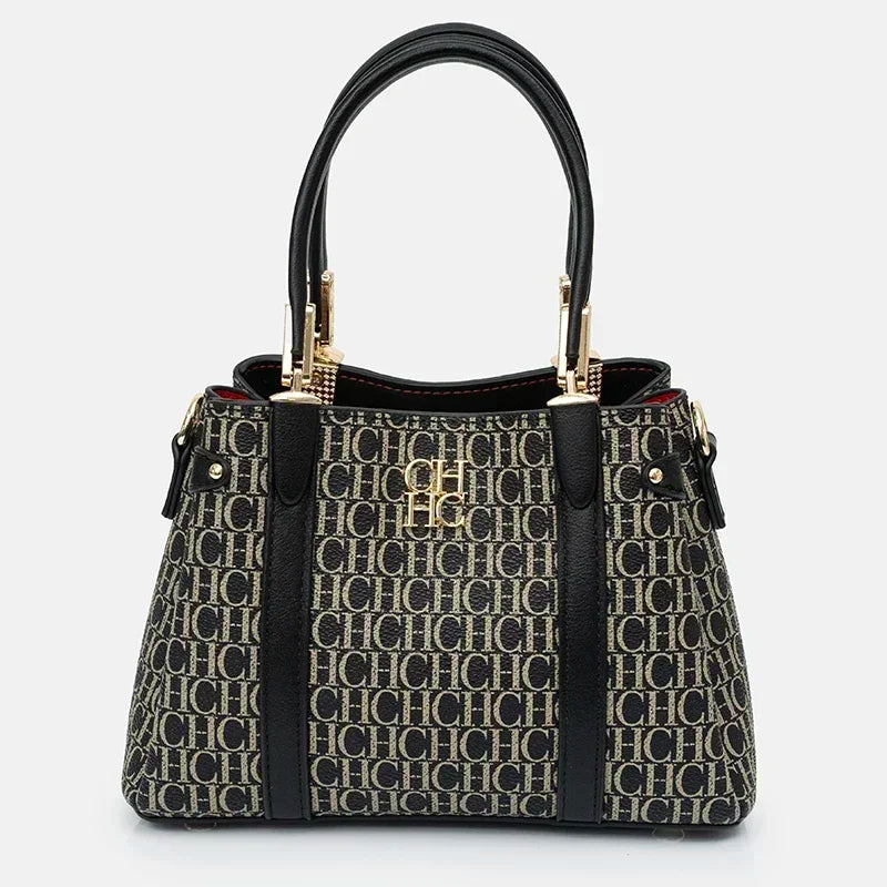 MIG & MIK STYLE™ Monogram Embossed PU Leather Tote Bag