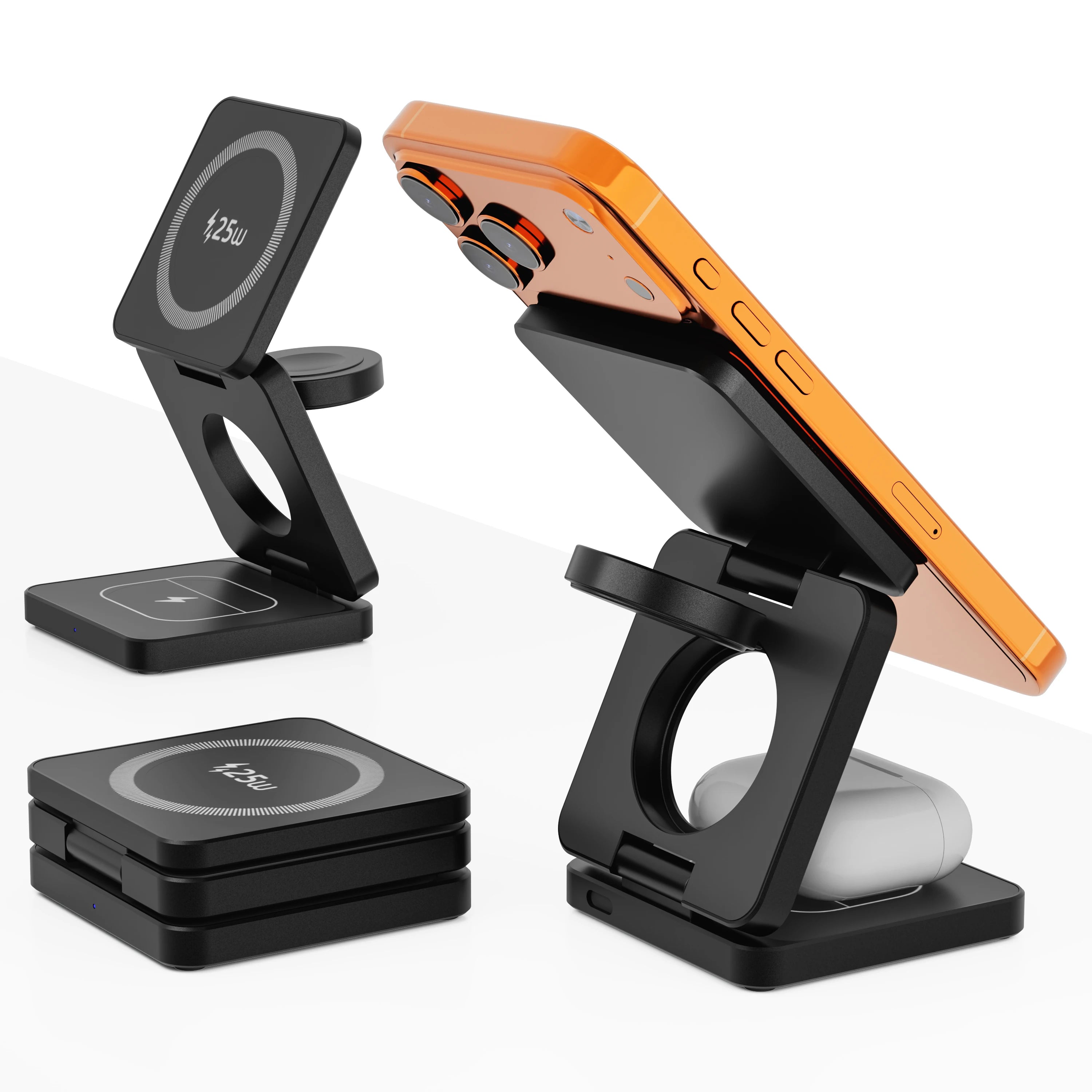 3 in 1 Qi2.2 25W Folding Wireless Charger For iPhone HUAWEI Samsung Portable Magnetic Wireless Phone Charging Station