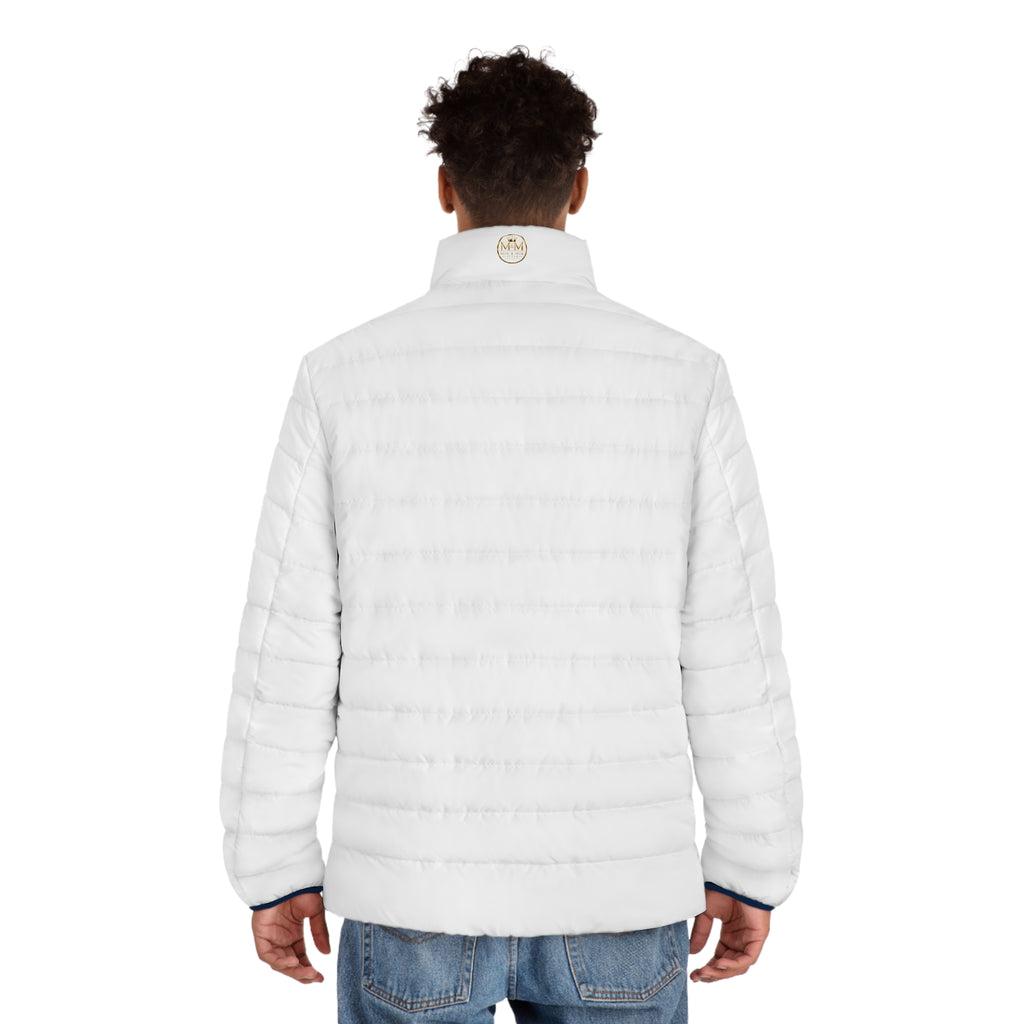 Men's Logo Puffer Jacket — M&M Nice & Mike Branded Quilted Coat
