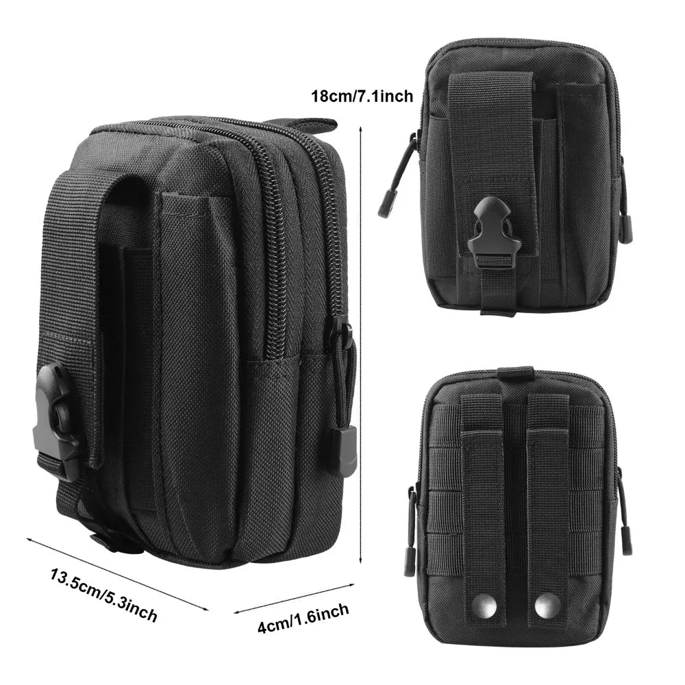 Tactical Waist Pouch Molle Waist Bag Belt Phone Pouch Smart Phone Purse Gear Tool Gadget Pocket for Men Outdoor Camping Hunting
