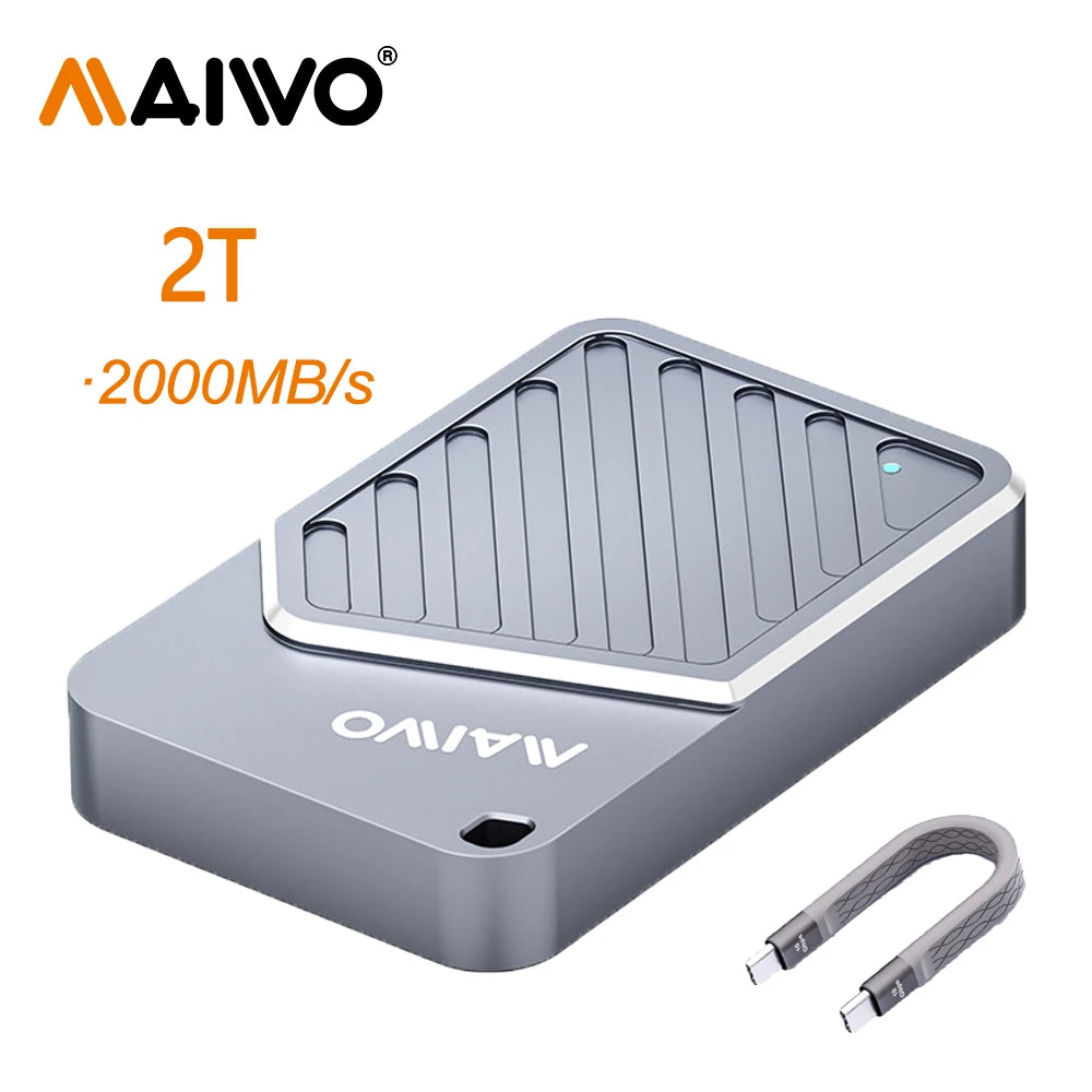 Maiwo 2000MB/s SSD External SSD 512G 12T Magnetic Portable PSSD for iPhone 16 15 Pro/Max ProRes 4K ProRes HDR Record and Portabl