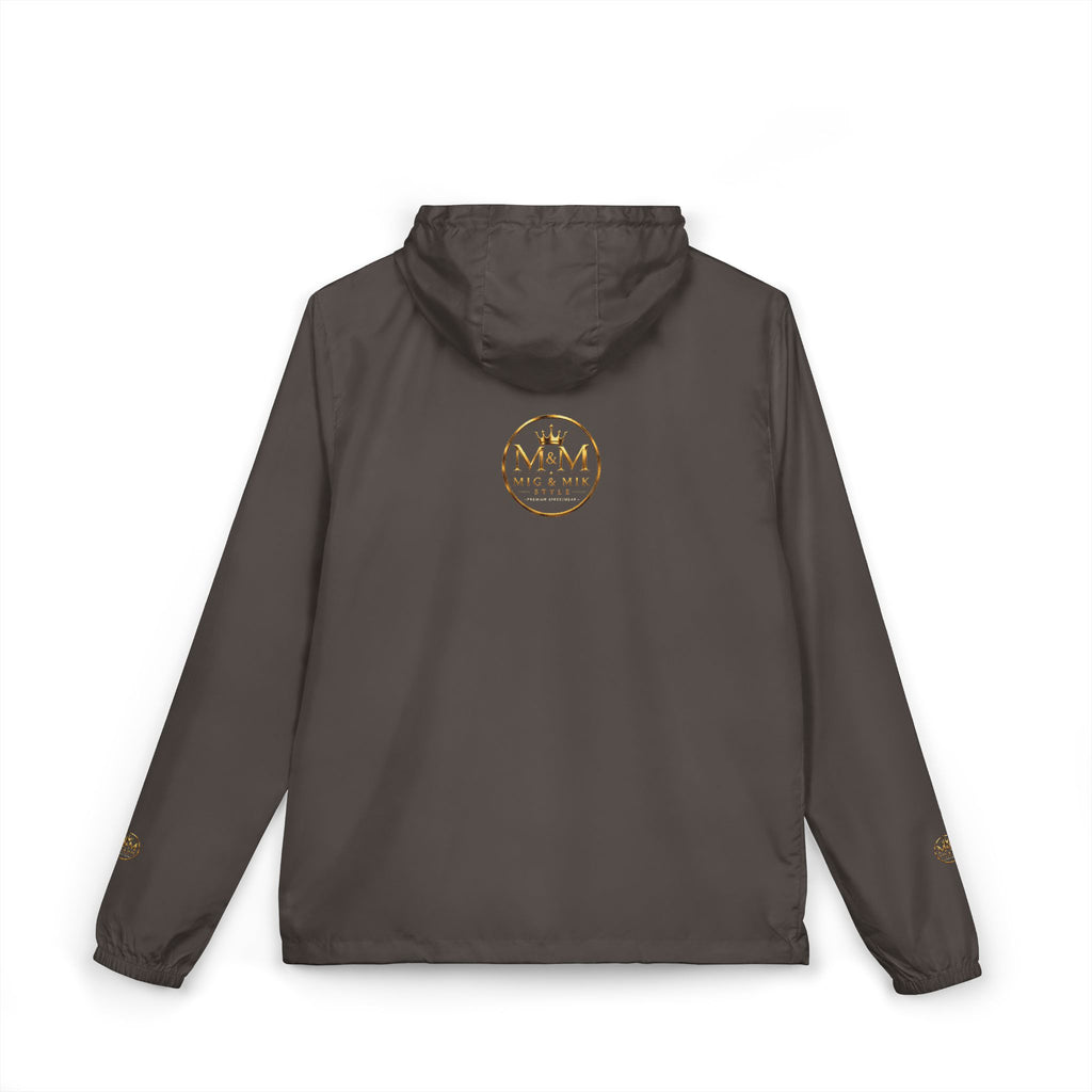 Crown Logo Windbreaker Jacket — White Luxury Monogram Shell