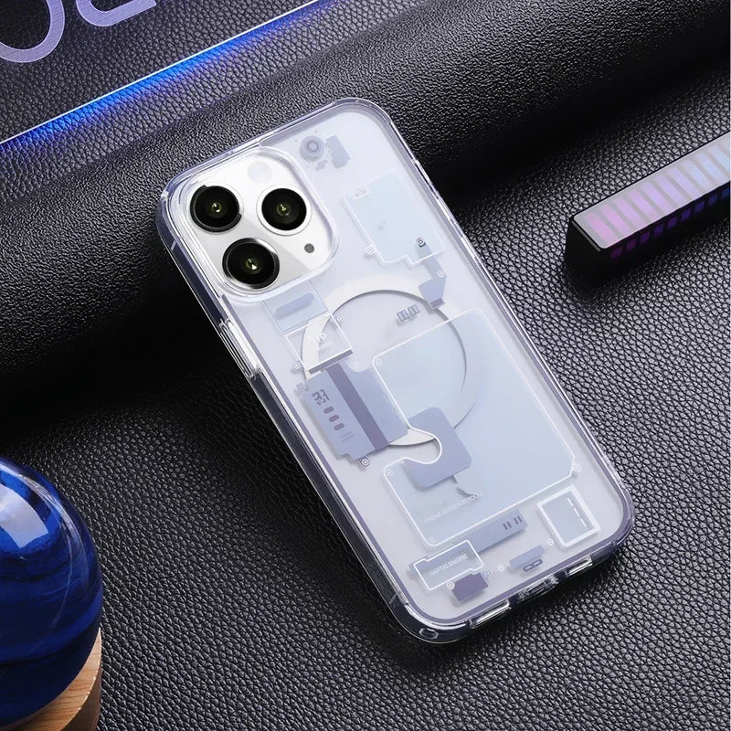 New Technology Magnetic Case for iPhone 17 Pro Max 16 15 14 13 12 Cover 17Pro Clear Shockproof for MagSafe Phone Cases Coque