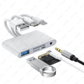 5in1 Memory Card Reader USB OTG SD Reader for iPhones iPads USB C A Devices Micro SD SD Slots support SD Micro SD SDHC SDXC MMC
