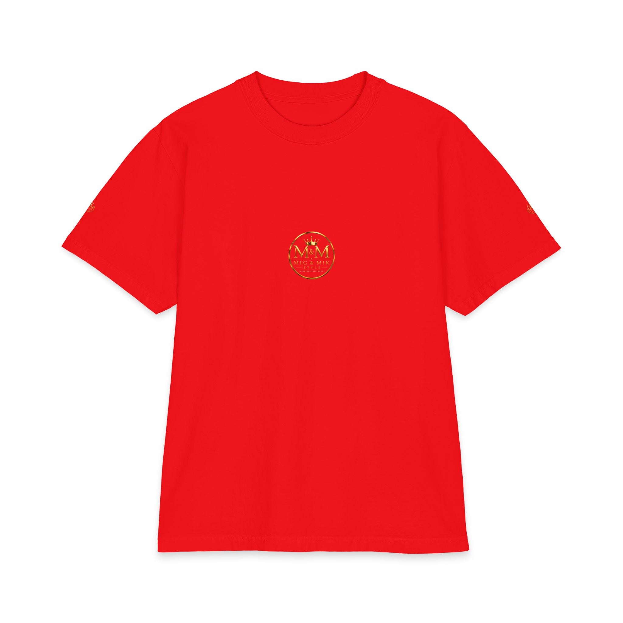 M&M Club Vintage Logo T‑Shirt — Minimal Gold Crest Cotton Tee