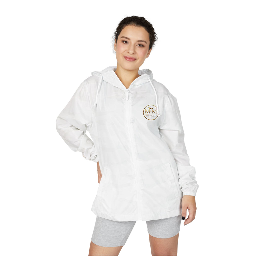 Crown Logo Windbreaker Jacket — White Luxury Monogram Shell