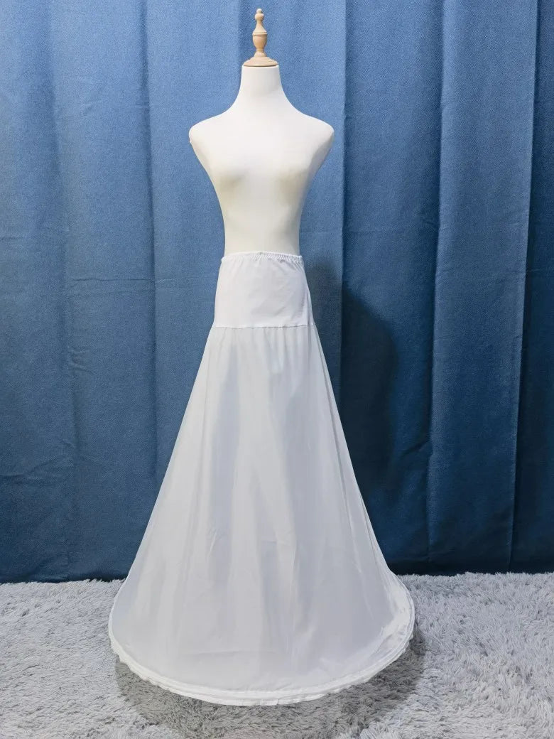 A Line 1 Hoop Petticoat for Bridal Wedding Dress Crinoline Slip Underskirt for Women Dress White Black Adjust Waist