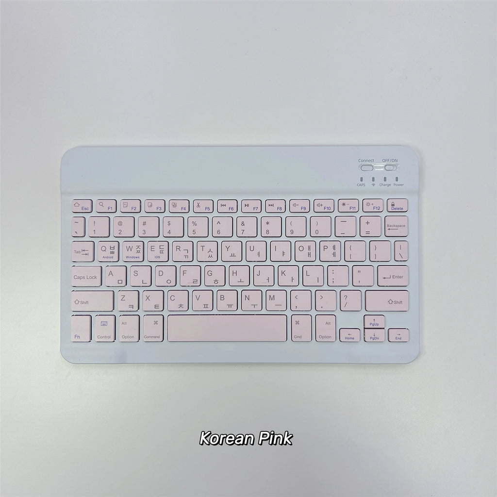 Korean language Ultra-Slim Bluetooth Keyboard Portable Mini Wireless Rechargeable for Apple iPad iPhone Korean