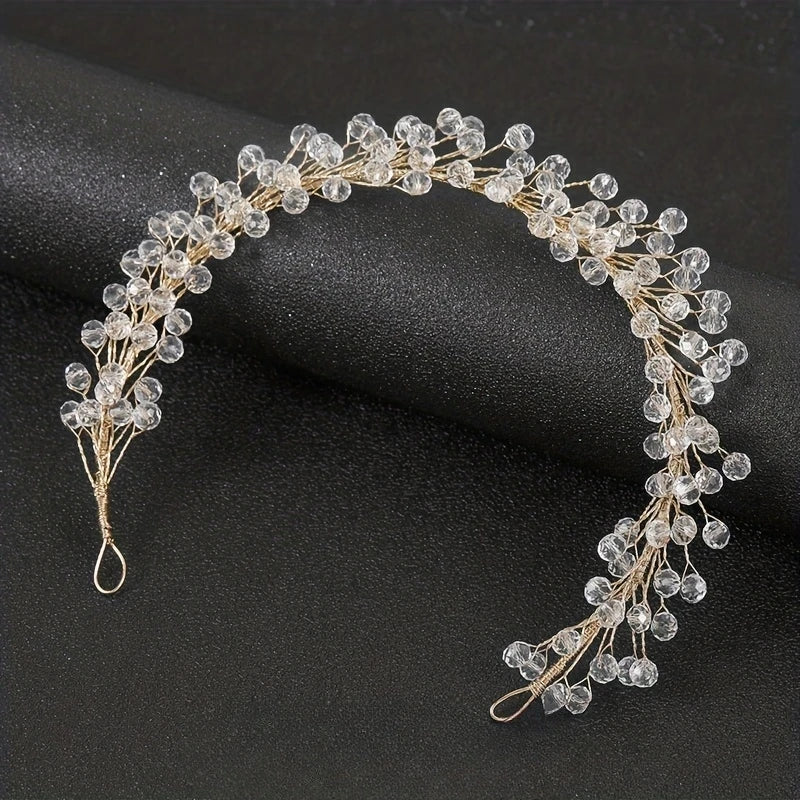 Handmade Fashion Crystal Hair Vine Headband Flower Hairband Tiara Bridal Wedding Hair Accessories Jewelry Hair Vine Headband