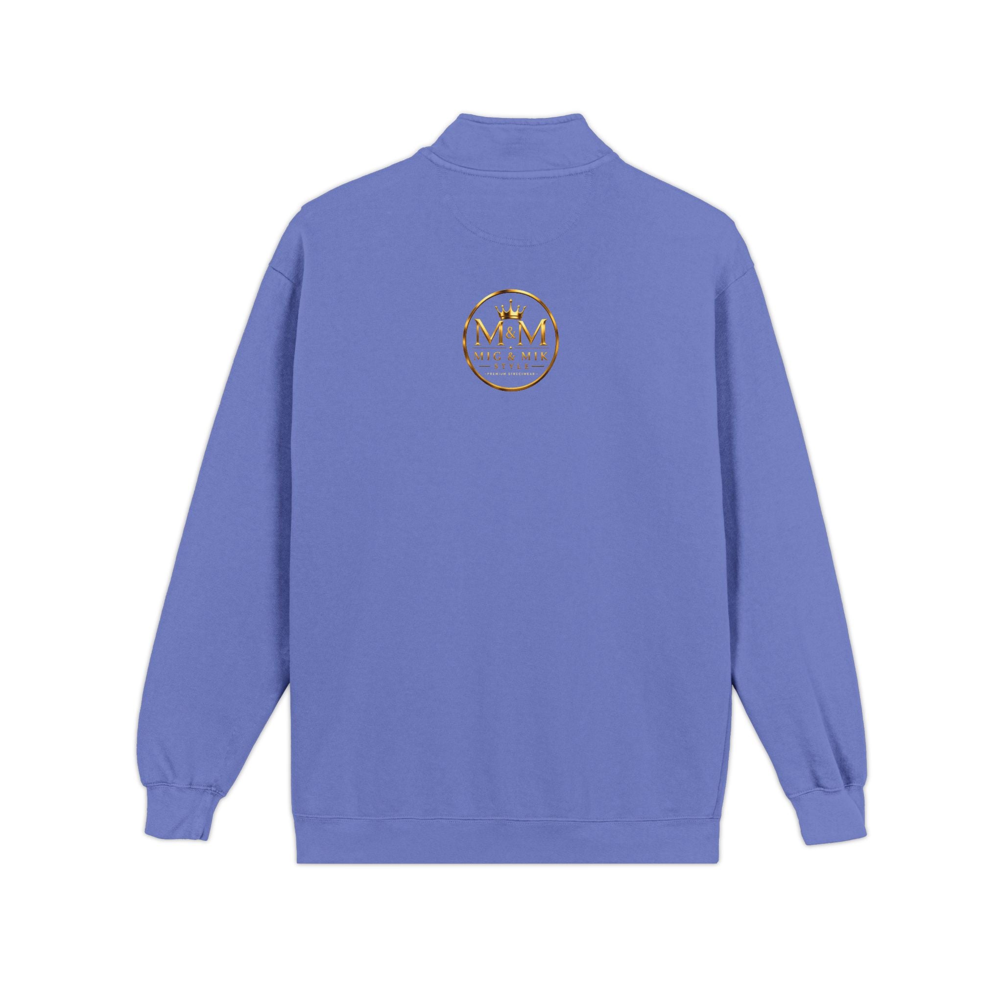 Quarter-Zip Sweatshirt — Gold Crown Logo Crewneck (Emblem Front & Back)