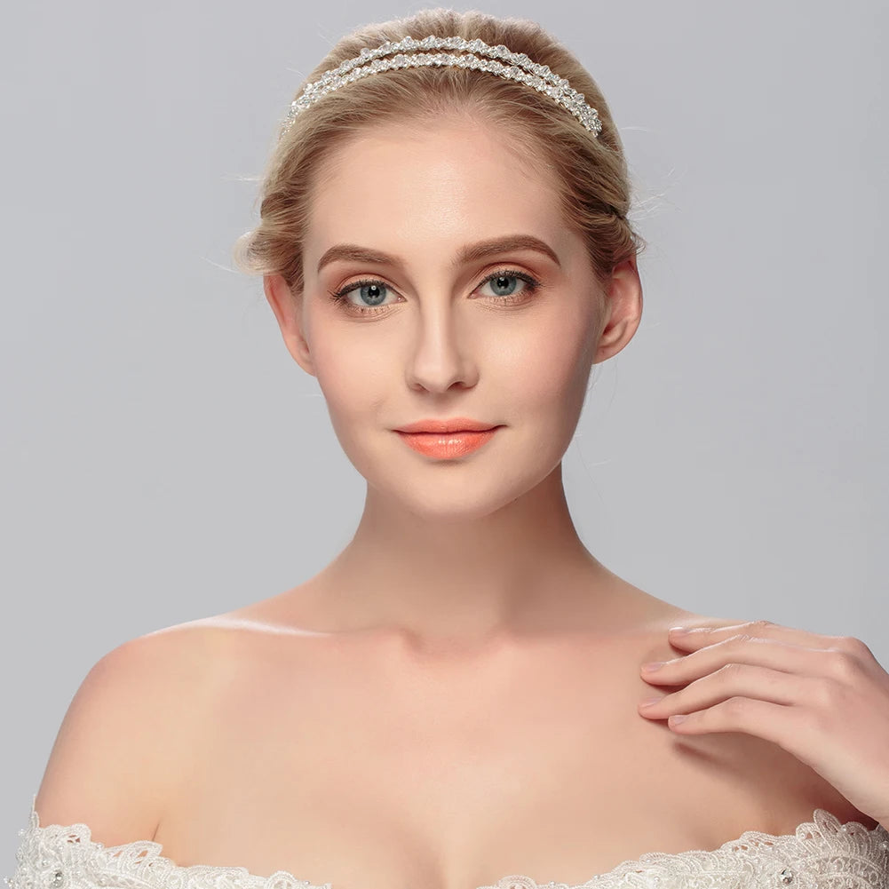 Classic Double Rhinestone Hair Bands Xoxo Holiday Gifts for Friends Bridal Wedding Headpieces Hair Accessories Free Shipping