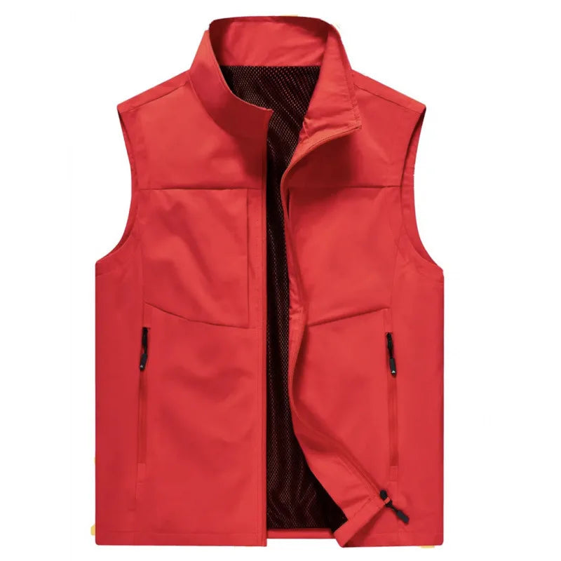 Spring Autumn Men's Jacket with Pockets for Casual Outdoor Use Quick-Drying, Multi-Pocketed Blazer Collared Shirt-style Men Coat