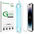 Uto-Lignmnt Ontouh or Iphon 14 Pro Mx [6.7''] Screen Protector, Tempered Glass, 30 Seconds Installation, Ul R, S Rinly, Anti-Scratch 2 Pk