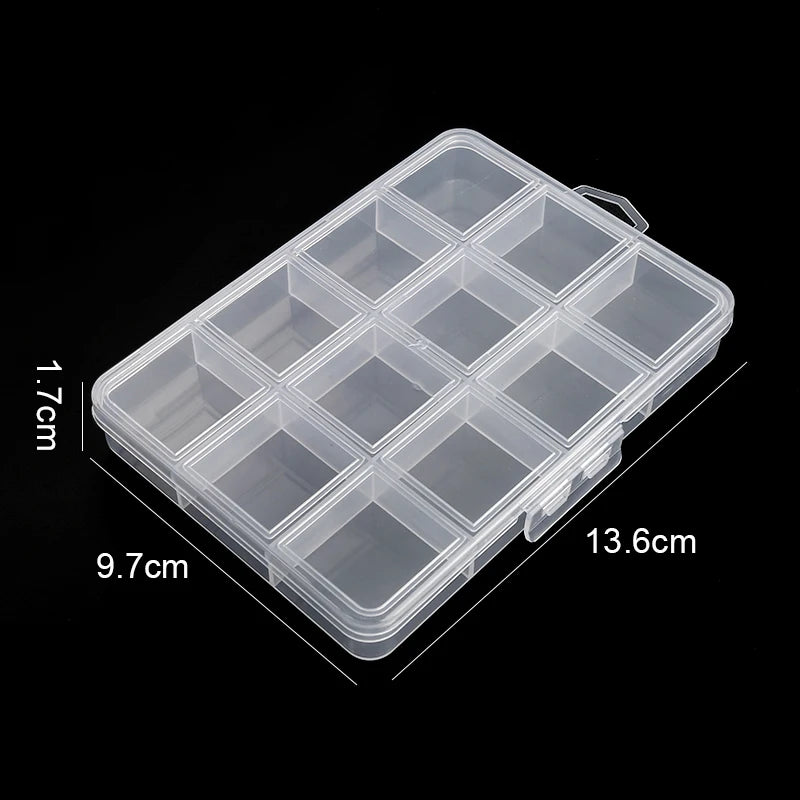 Transparent Clear Plastic Empty Jewelry Storage Organizer Container Display Case For Earrings Loose Beads Craft Supplies