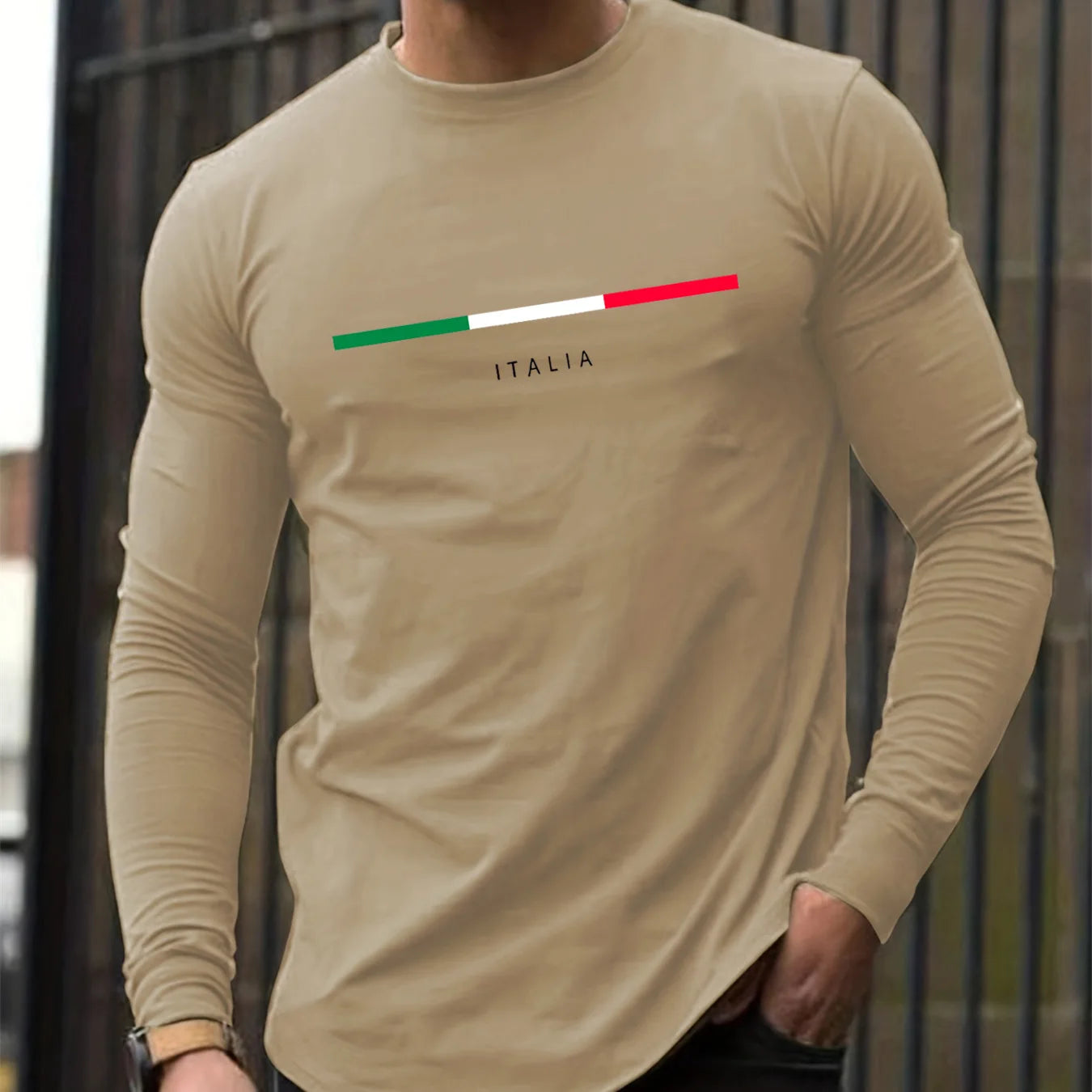 Men's Italia Print Cotton Long Sleeve Tee — MIG & MIK STYLE™