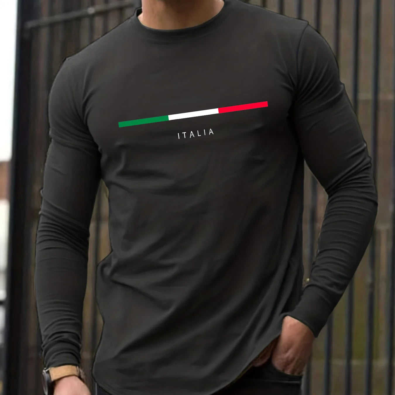 Men's Italia Print Cotton Long Sleeve Tee — MIG & MIK STYLE™
