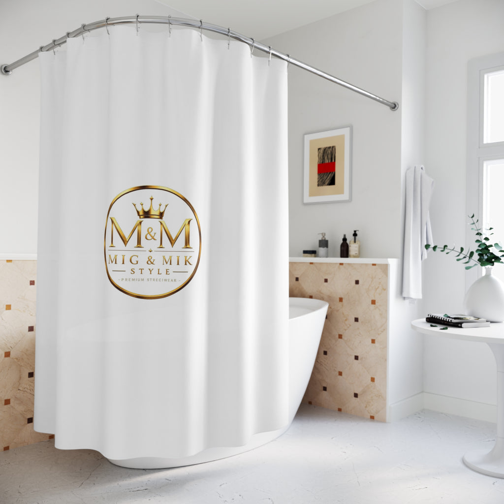 Luxury Gold Crest Shower Curtain — M&M Mig & Mik Style