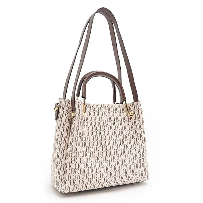 MIG & MIK STYLE™ Classic Monogram Print Shoulder Handbag