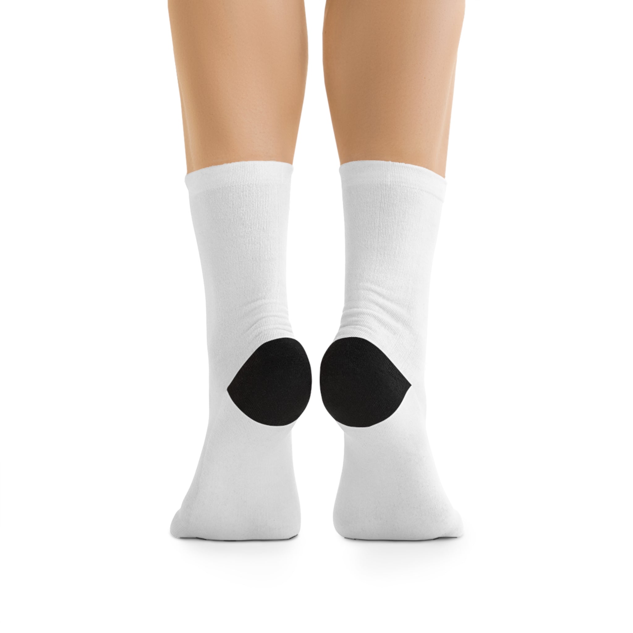 Recycled Poly Socks — Minimalist Gold Monogram Crew Socks