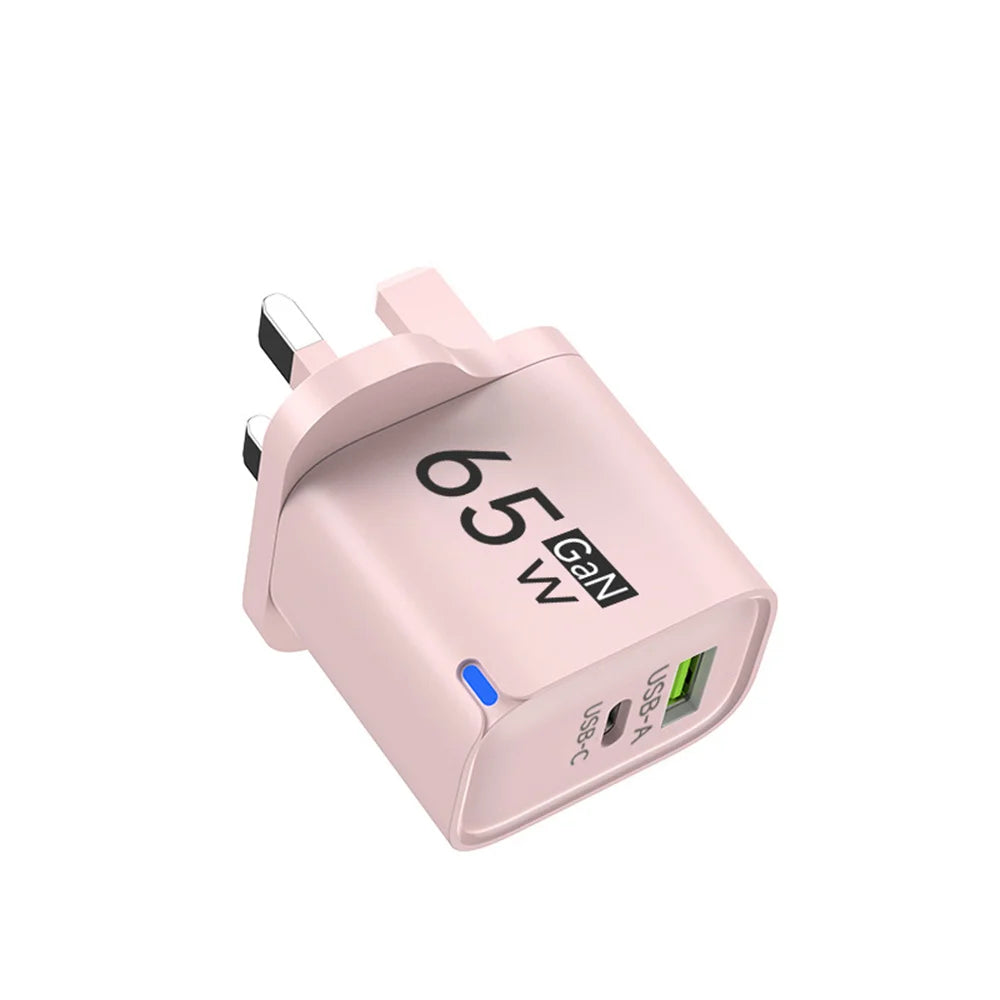 65W GaN Fast Charge Phone Charger For iPhone 14 13 Xiaomi Huawei Samsung Oneplus Fast Charging Mobile Phone Wall Power Adapter