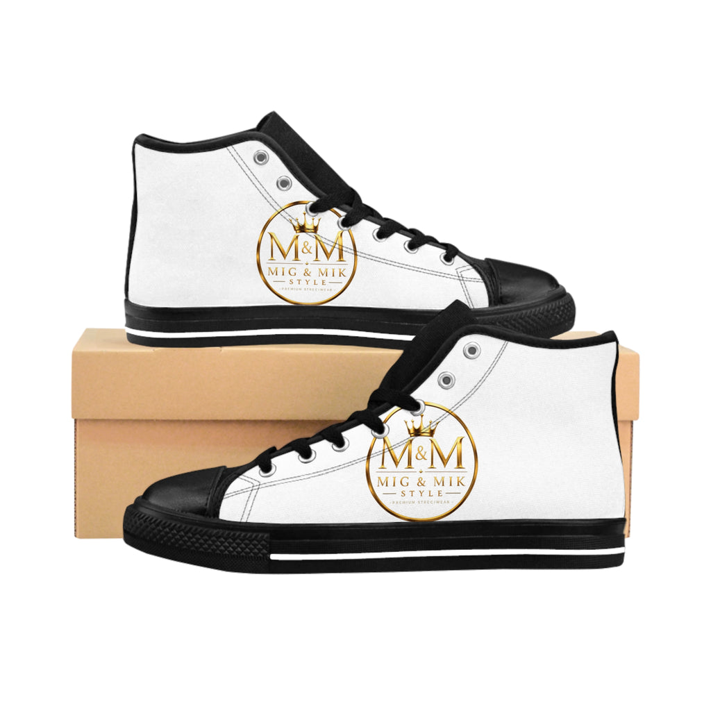 MIG & MIK STYLE White Gold High-Top Sneakers