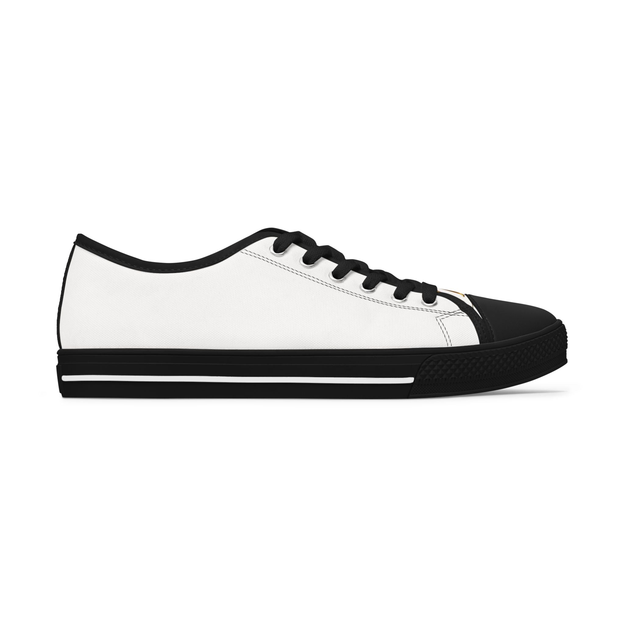 Low Top Sneakers — Elegant Gold Monogram "M&M" Canvas Shoes for Women